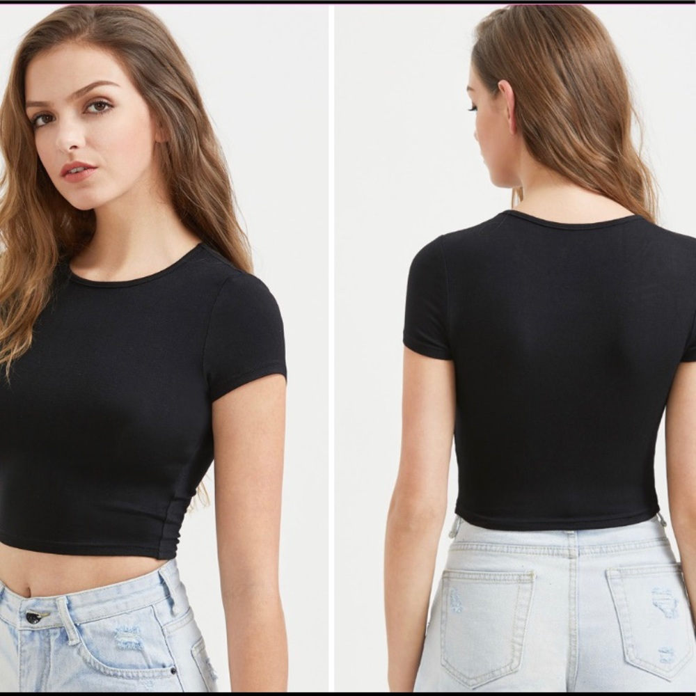 Akira black crop top